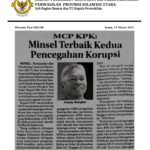 MCP KPK Minsel Terbaik Kedua Pencegahan Korupsi