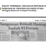 Bangunan Rumah Huntap Sudah 95 Persen